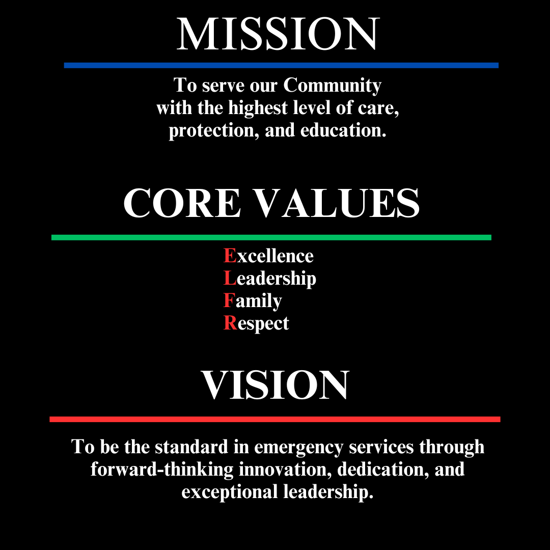 Community Core Vision MISSION-CORE VALUES-VISION - East Lake Fire Rescue