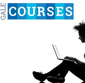 Silhouette of a person using a laptop next to the text "GALE COURSES."
