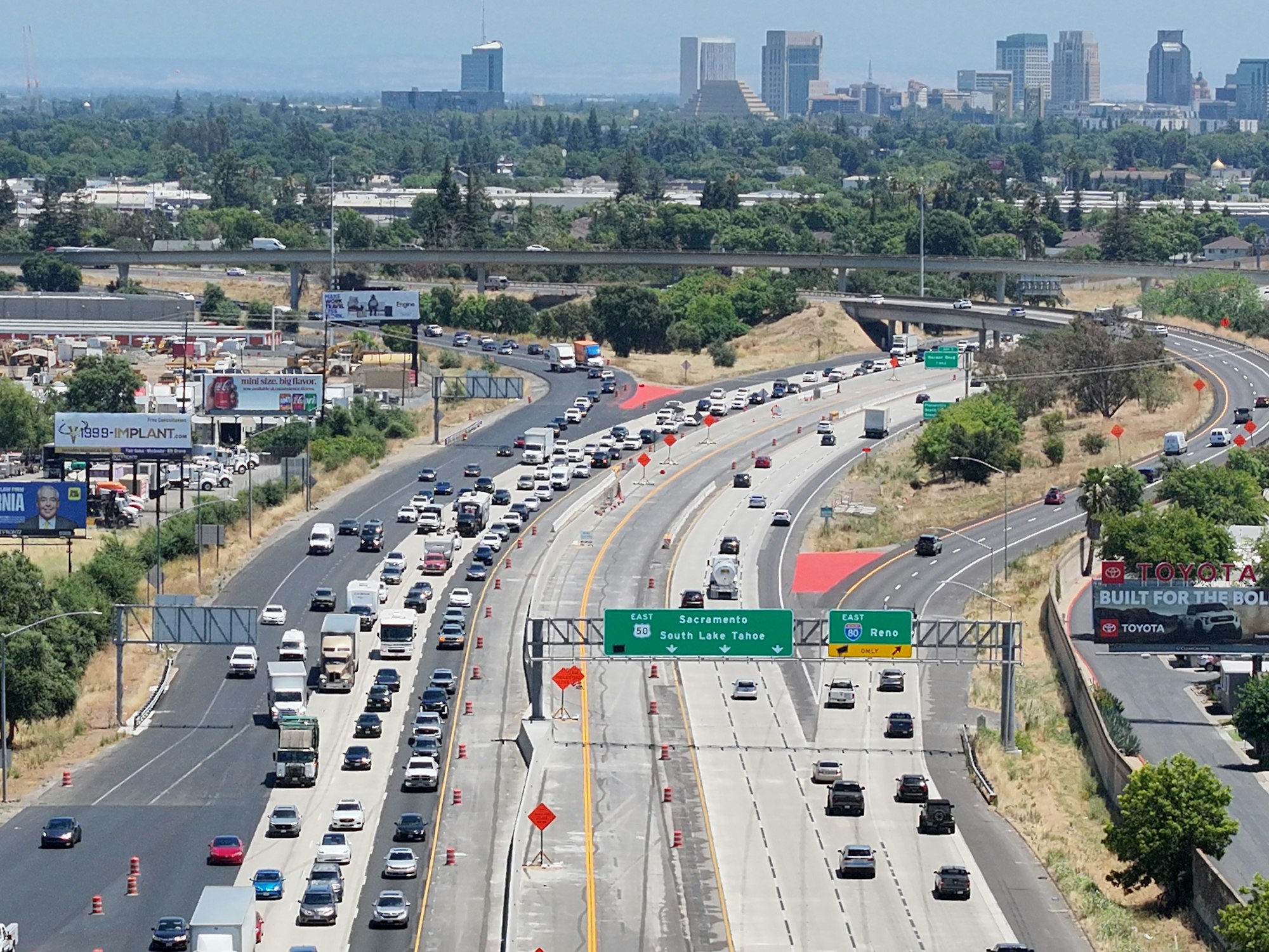 Aerial view of I-80