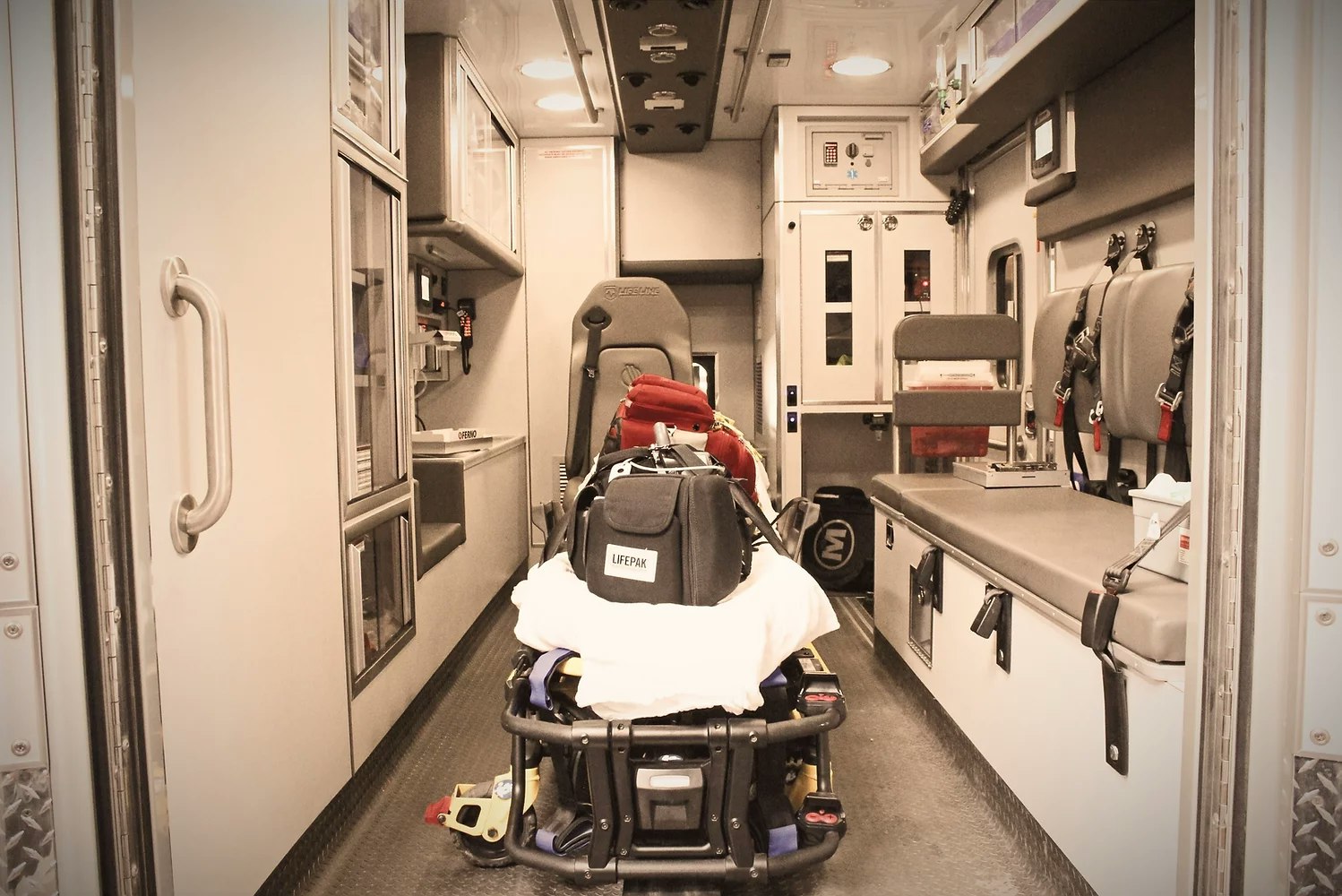 inside of an ambulance