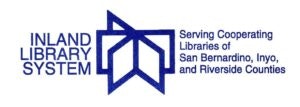 Logo of the Inland Library System, text specifies it serves several counties.