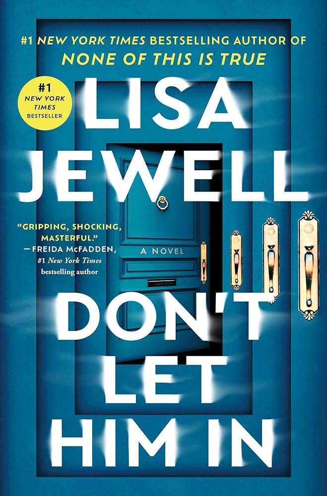The image features the book "Don't Let Him In" by Lisa Jewell, highlighting it as a New York Times bestseller.