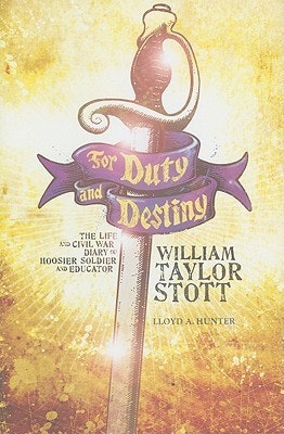 Book cover of "For Duty and Destiny" by Lloyd A. Hunter, featuring a sword and purple ribbon.