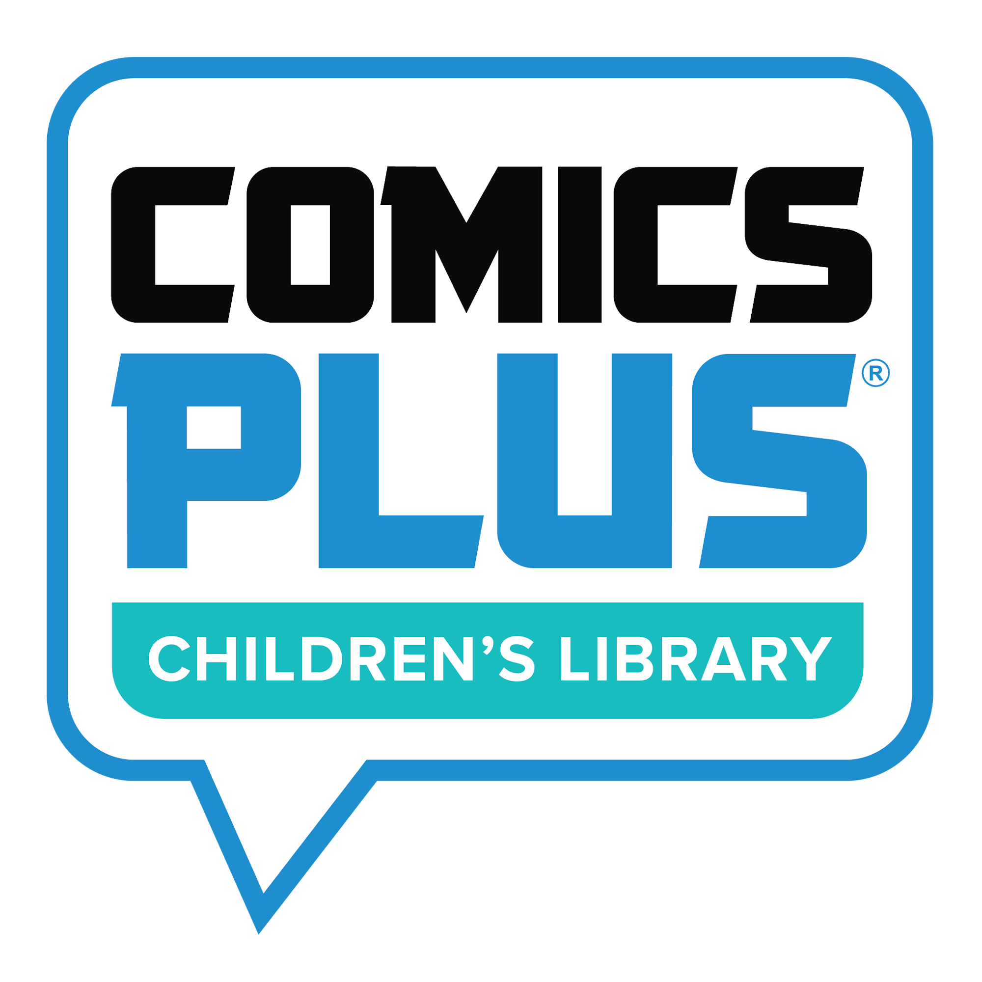The image represents "Comics Plus Children's Library," a platform for children's comics.