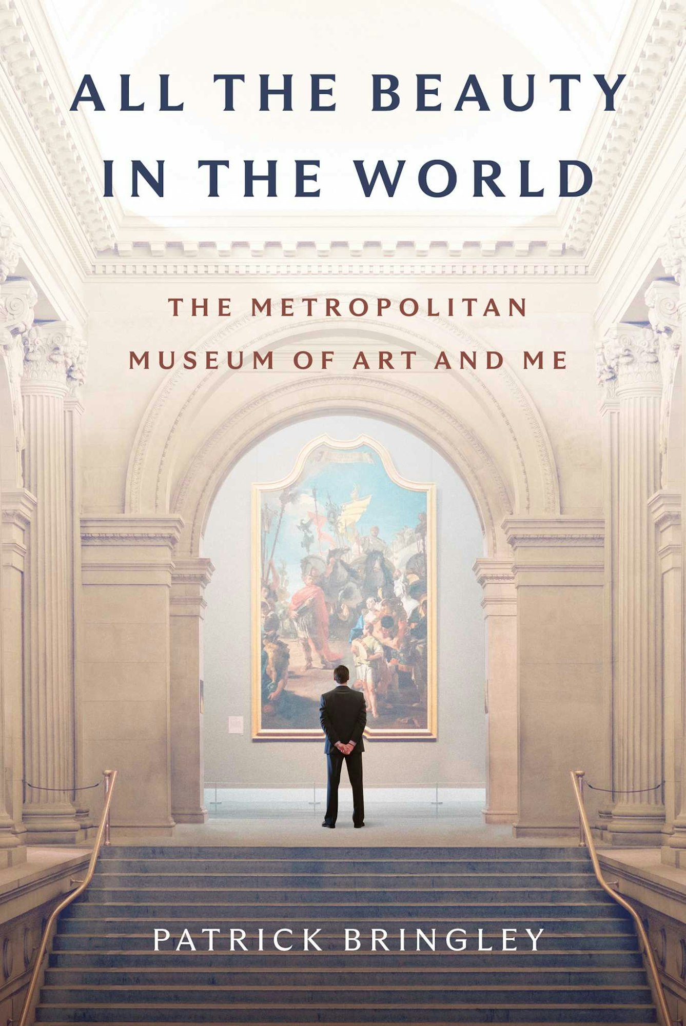 Book cover: "All the Beauty in the World" by Patrick Bringley. Features a person viewing art in a grand museum setting.
