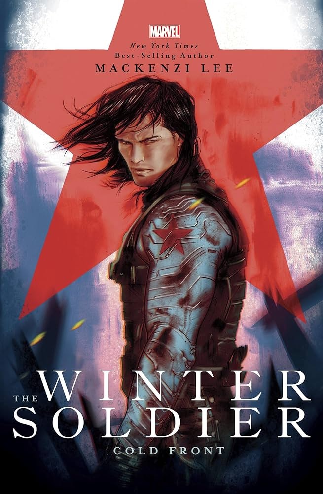 Book cover: "The Winter Soldier: Cold Front" by Mackenzi Lee, featuring a character in front of a stylized red star.