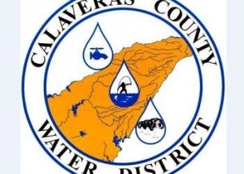 Logo of Calaveras County Water District featuring a map and water droplets.