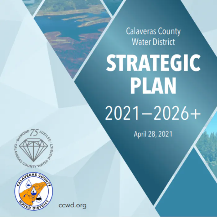 Cover of Calaveras County Water District's Strategic Plan for 2021-2026, dated April 28, 2021.