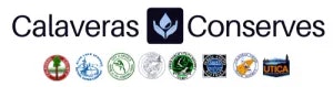 A logo with text "Calaveras Conserves" and various other icons below, possibly indicating partnerships or certifications.