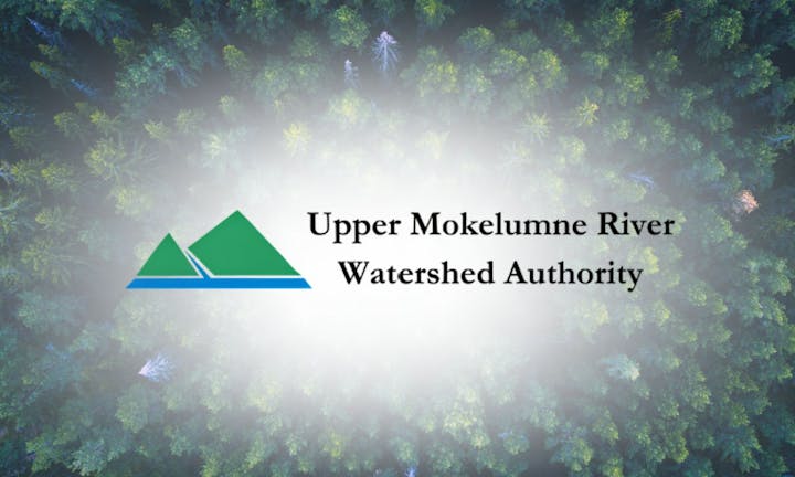 The image features the logo of the Upper Mokelumne River Watershed Authority, set against a backdrop of trees.