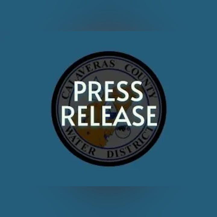 A seal of Calaveras County Water District with the words "PRESS RELEASE" across it.