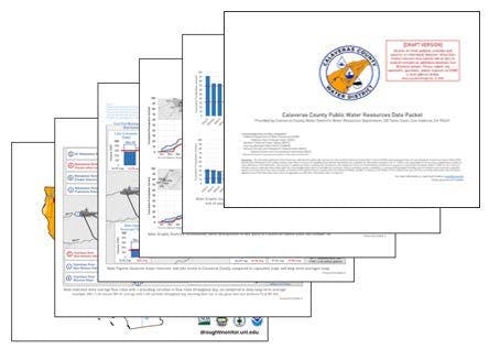 A collage of various documents, some featuring graphs, maps, and texts, possibly related to a water resources data project.