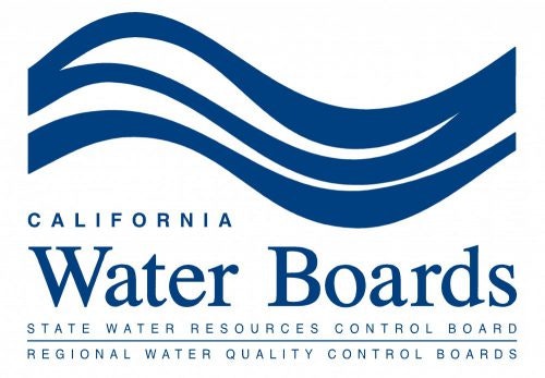 Logo of California Water Boards with stylized blue waves above the text.