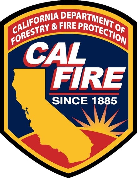 Logo of CAL FIRE, the California Department of Forestry & Fire Protection, with a California outline and the year 1885.