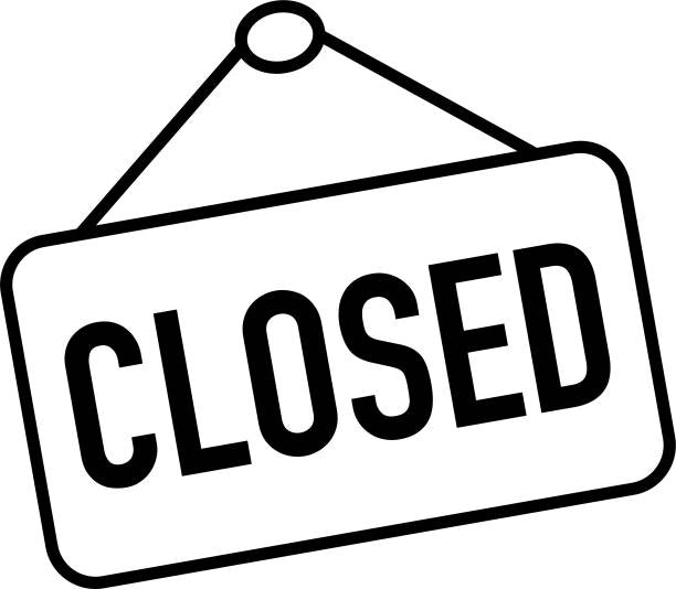 A "Closed" sign in black and white.