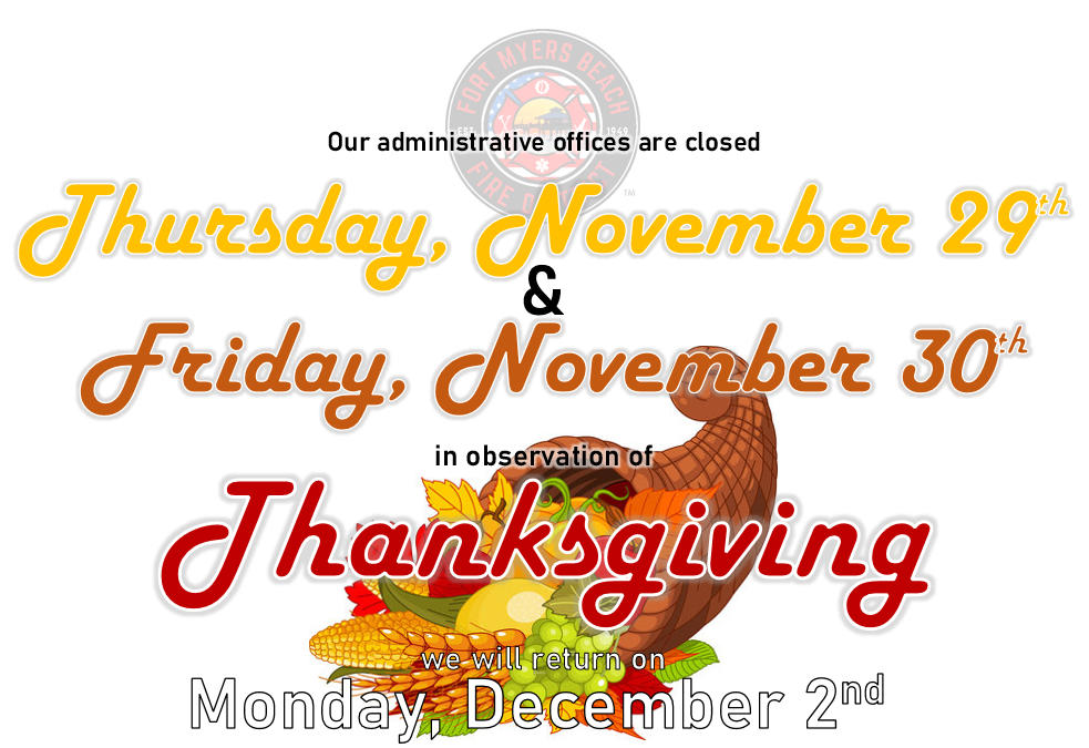 A Thanksgiving closure notice for November 29-30, reopening December 2.