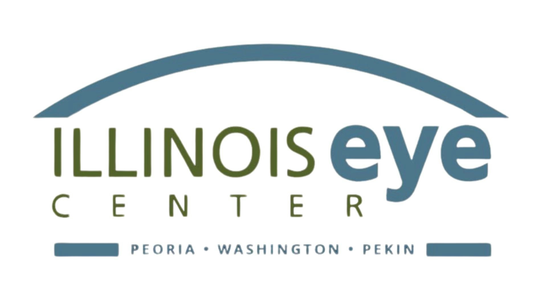 Logo with text: "Illinois Eye Center" and locations: Peoria, Washington, Pekin.
