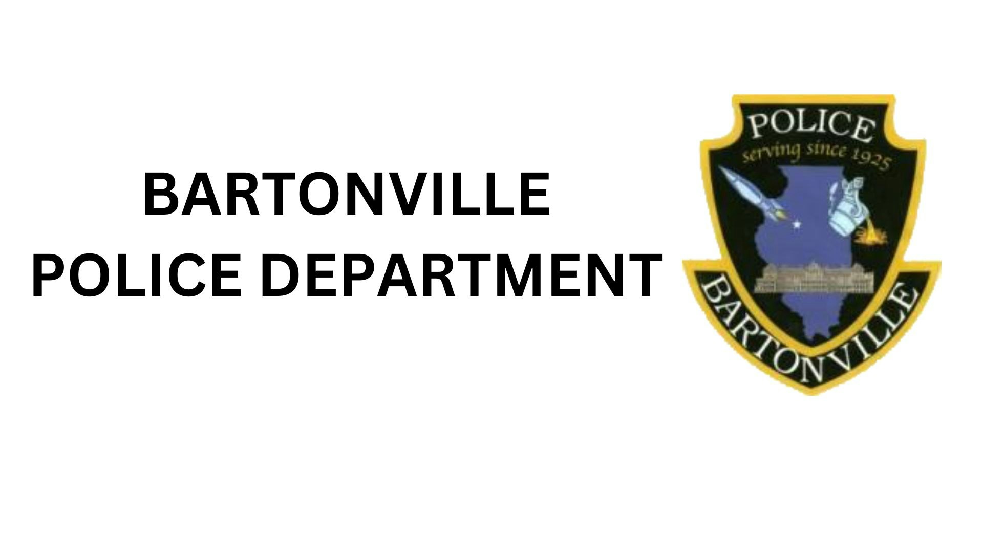 Bartonville Police Department logo and text on a white background.