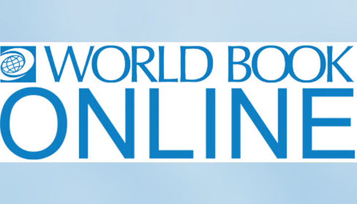 The image features the logo of "World Book Online," a digital educational resource.
