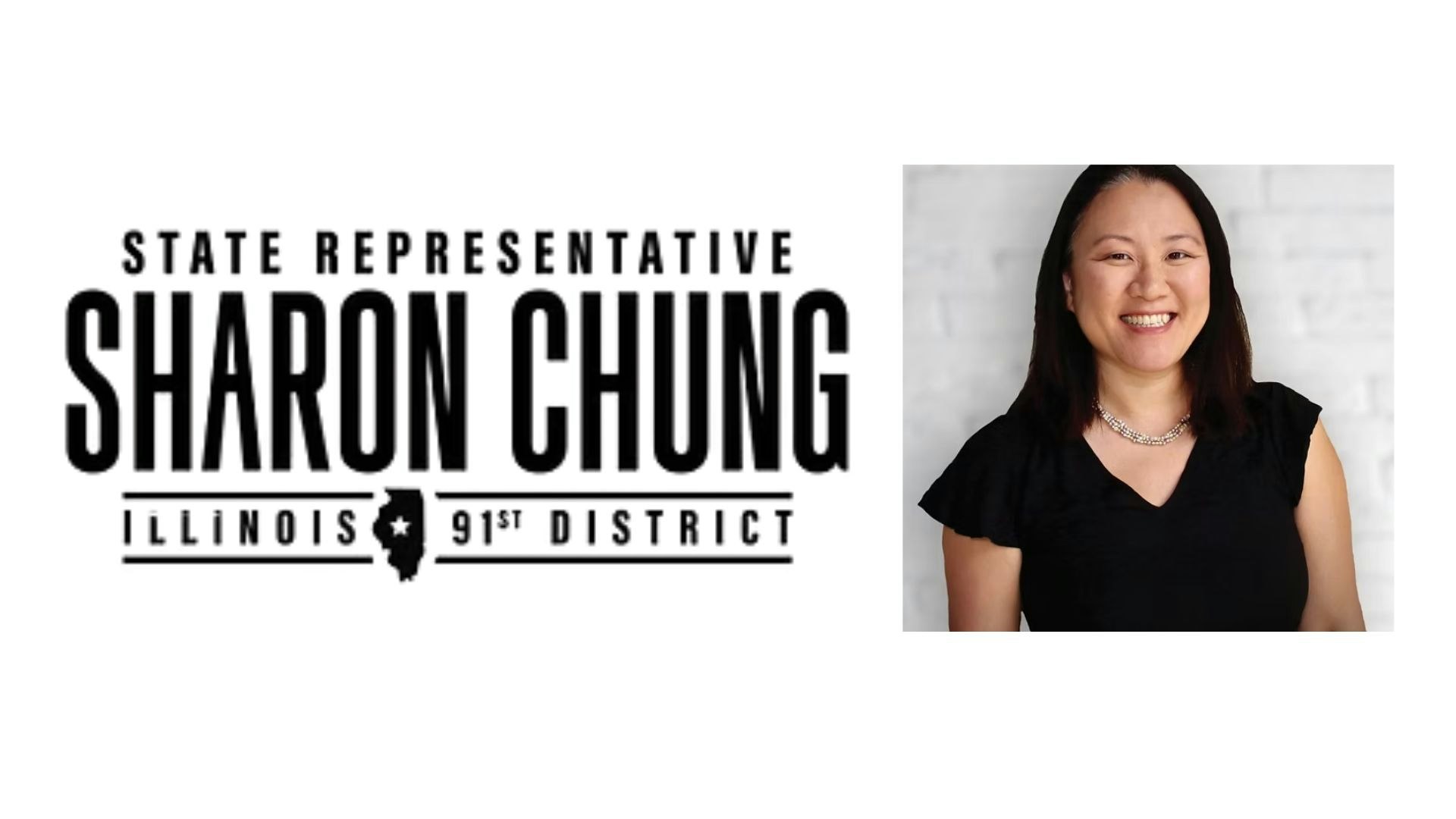 State Representative Sharon Chung, Illinois 91st District, and a smiling woman in a black top.