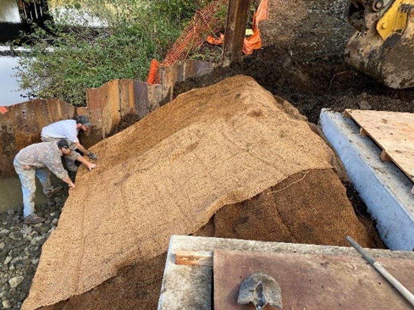 Picture of erosion matting for Phase 4 Beaver Creek Project