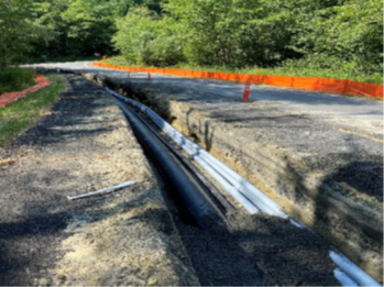 Picture of trench for pipe and utilities for Beaver Creek Project