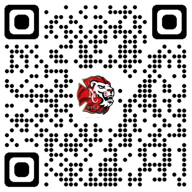 A QR code with a lion emblem in the center.