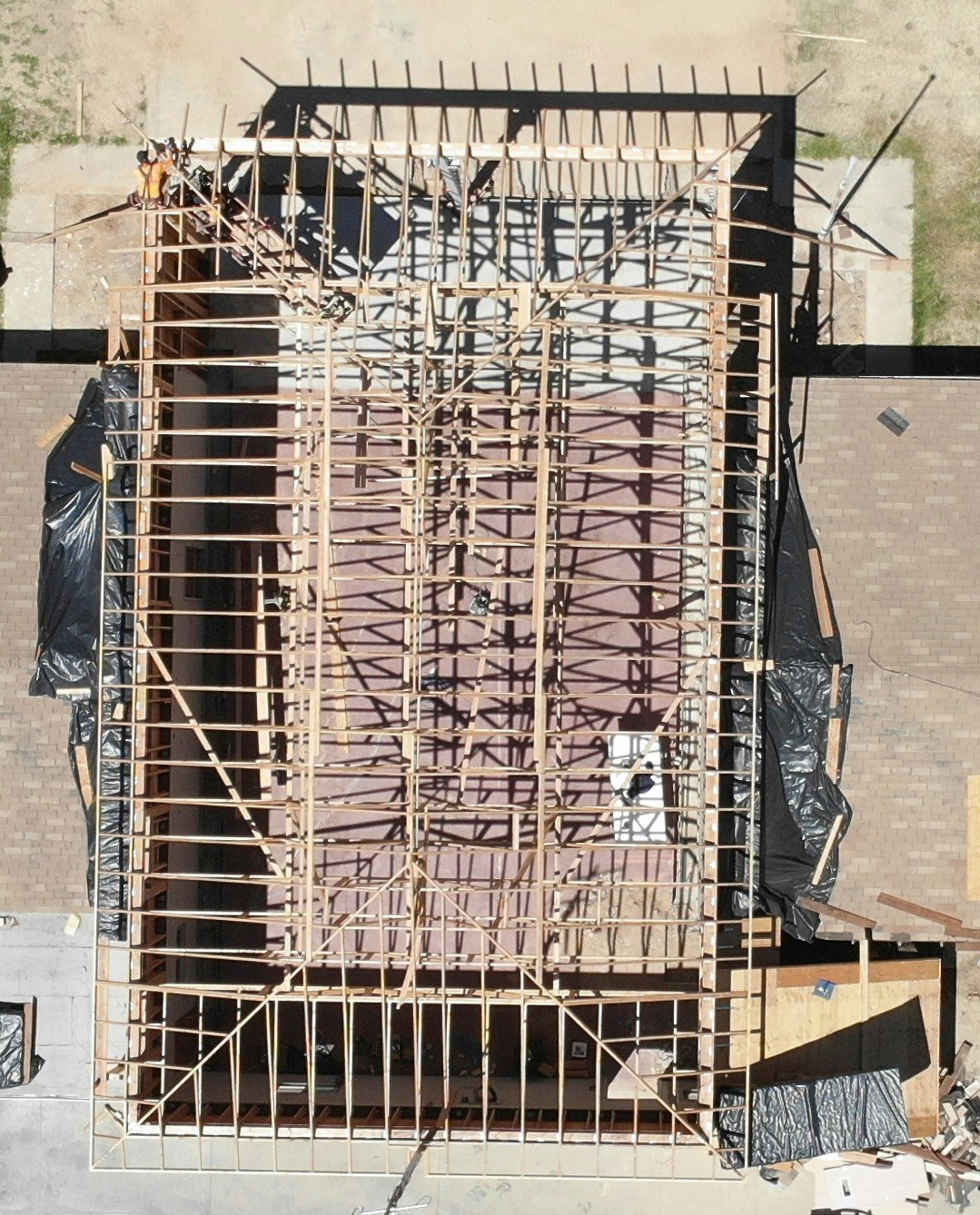 May contain: construction, scaffolding, and brick