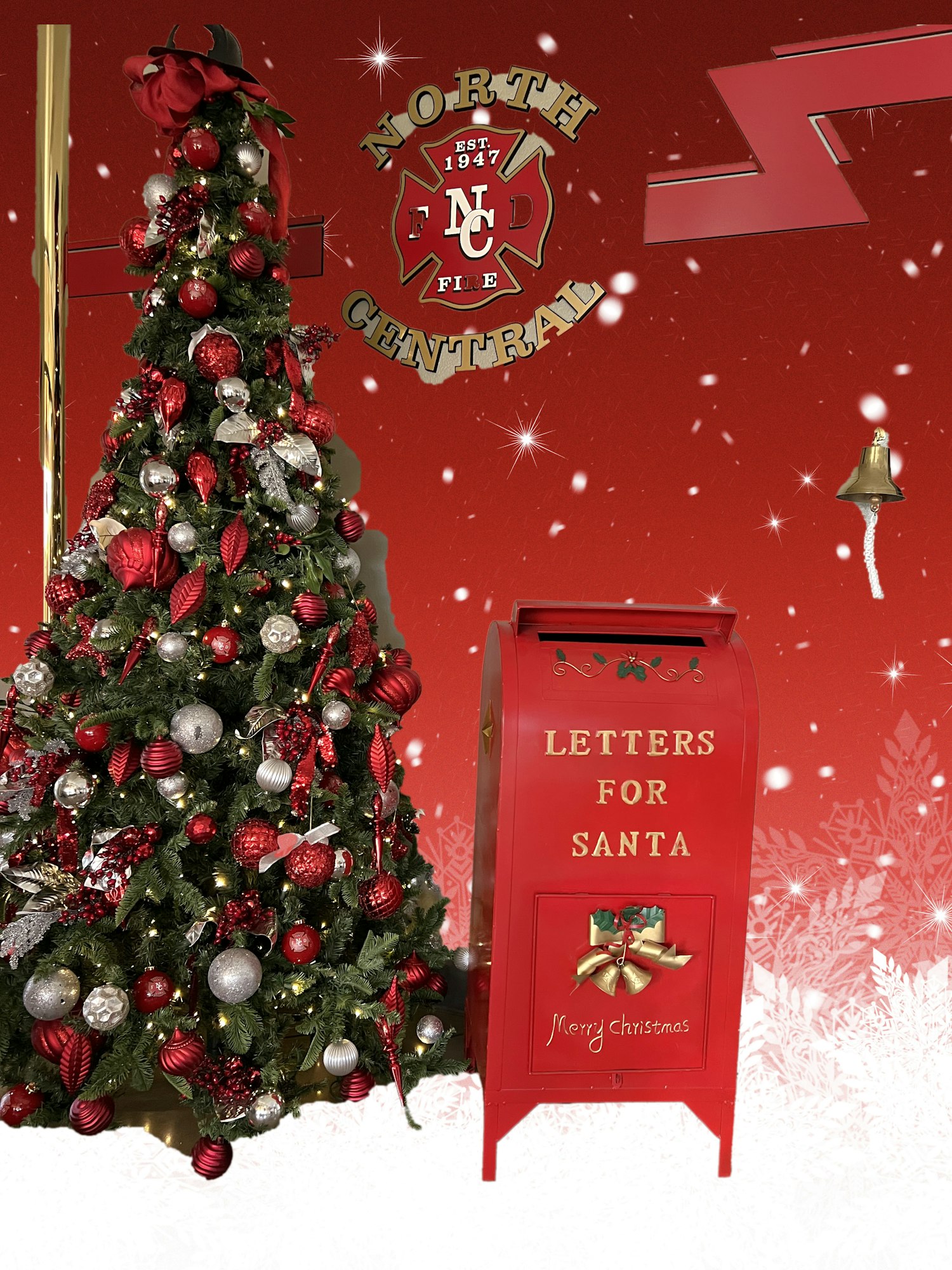 May contain: mailbox, christmas decorations, festival, and christmas