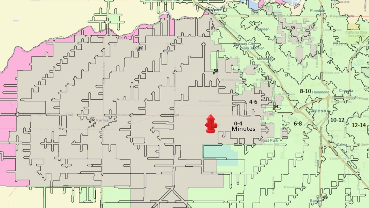 Station 54 response time map