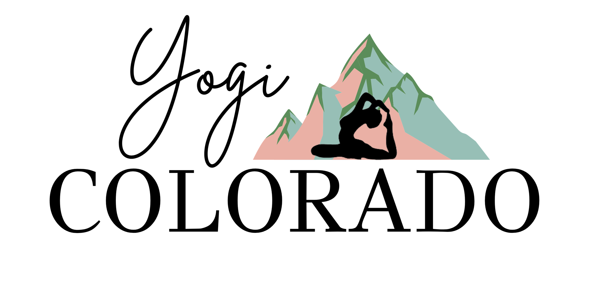 The image features a stylized mountain graphic with a silhouette of a person in a yoga pose, emphasizing wellness or outdoor activity.
