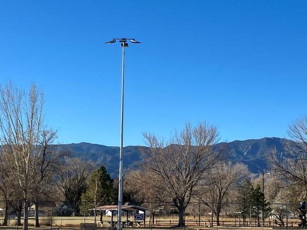 Installation of a light pole at Rouse Park