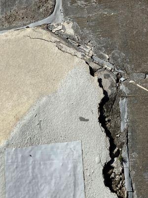 damage of concrete lip at Icabone pool