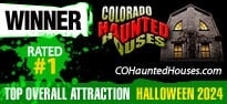 Winner: Colorado Haunted Houses, Rated #1. Top Overall Attraction Halloween 2024. COHauntedHouses.com.