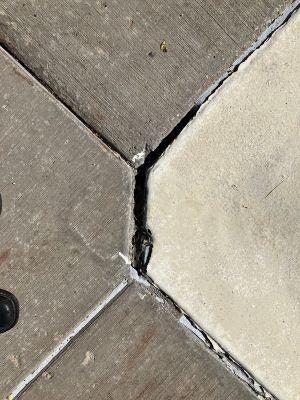 damage of concrete lip at Icabone pool