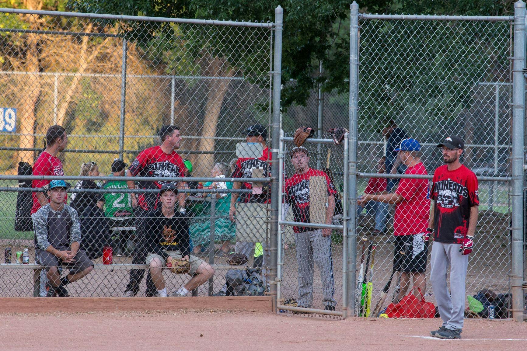people watching adult softball