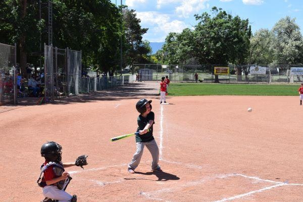children at bat at a baseball game