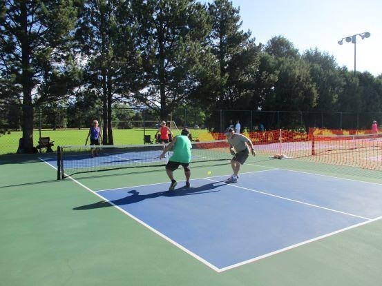 people playing pickleball