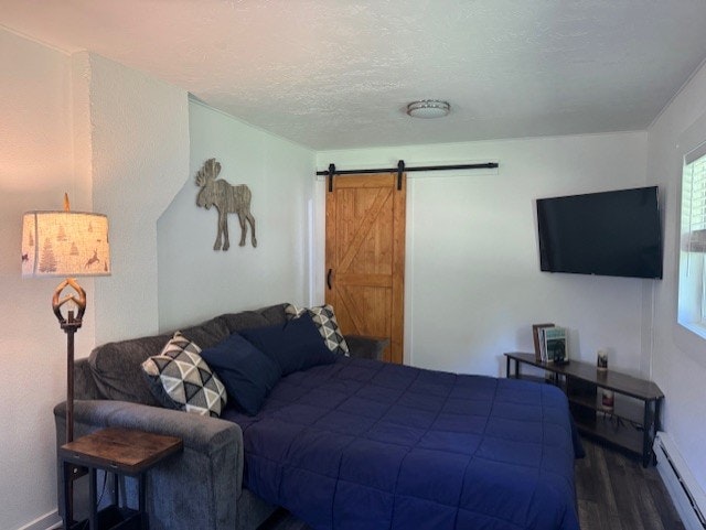 A cozy room with a sofa bed, TV, lamp, wooden door, and moose wall decoration.