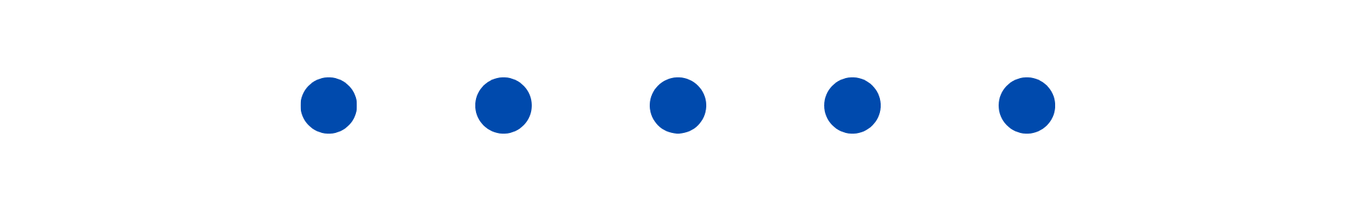 The image features a series of five blue circles arranged horizontally.