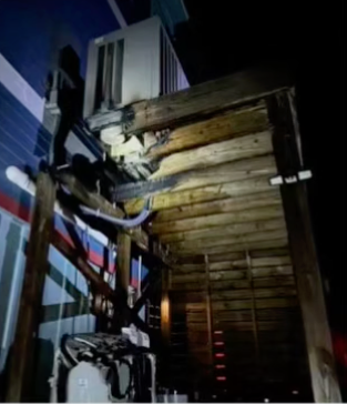 Fire damage to improperly installed generator platform.