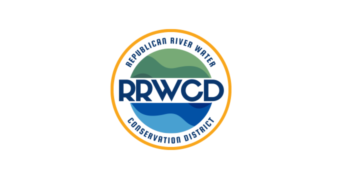 The image features a logo for the Republican River Water Conservation District, with blue and green elements.