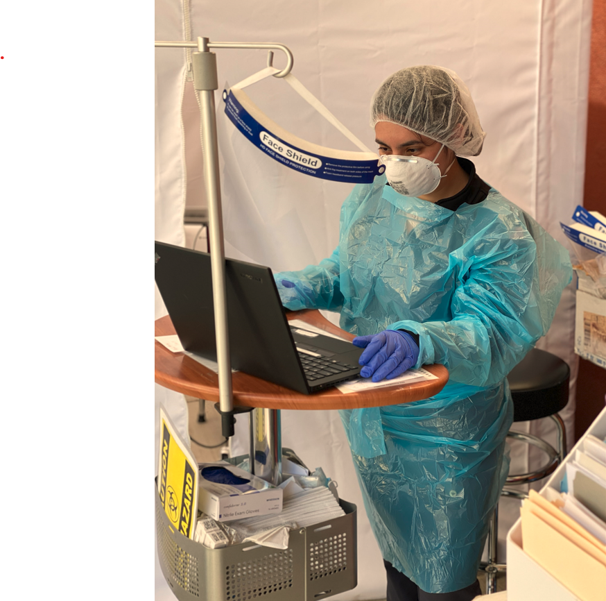 May contain: clinic, doctor, person, human, laptop, electronics, computer, and pc