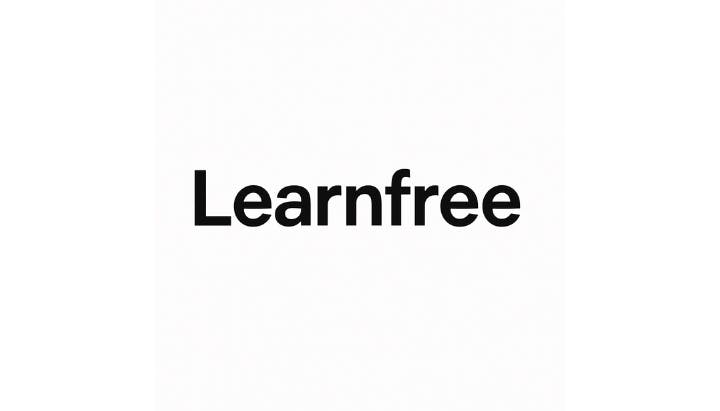 The image features the text "Learnfree" in bold, black font on a white background.