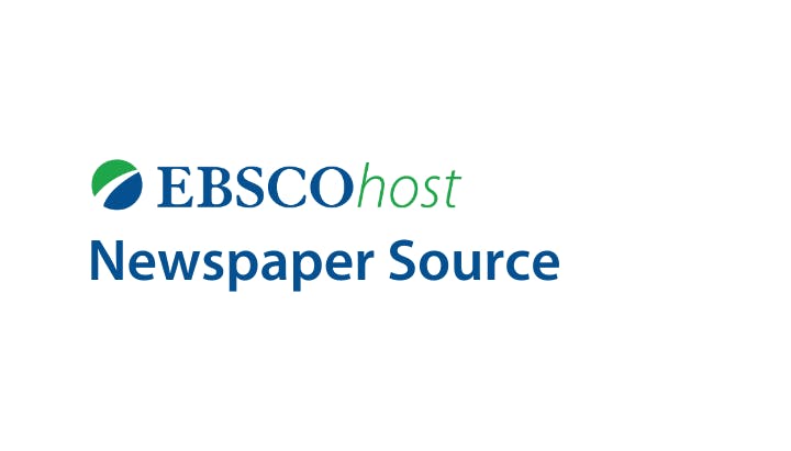 EBSCOhost Newspaper Source logo on a white background.