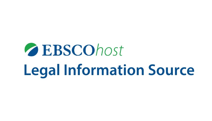 Logo of EBSCOhost with text "Legal Information Source."