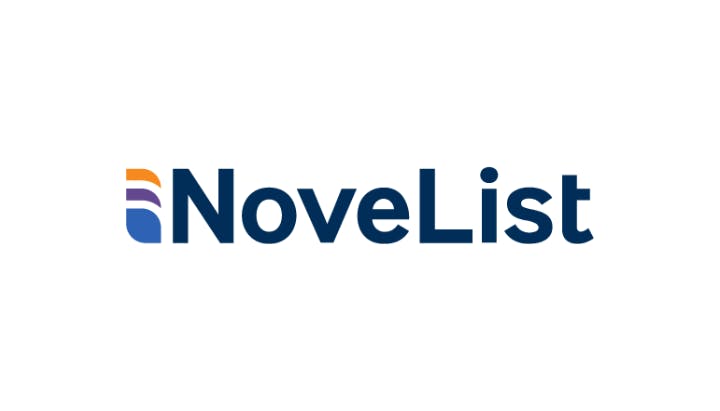 Logo with the text "NoveList" and a stylized letter "N" with orange and purple accents.