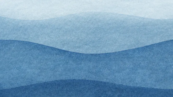 An abstract pattern of soft, layered blue waves, creating a serene and fluid aesthetic with varying shades of blue.