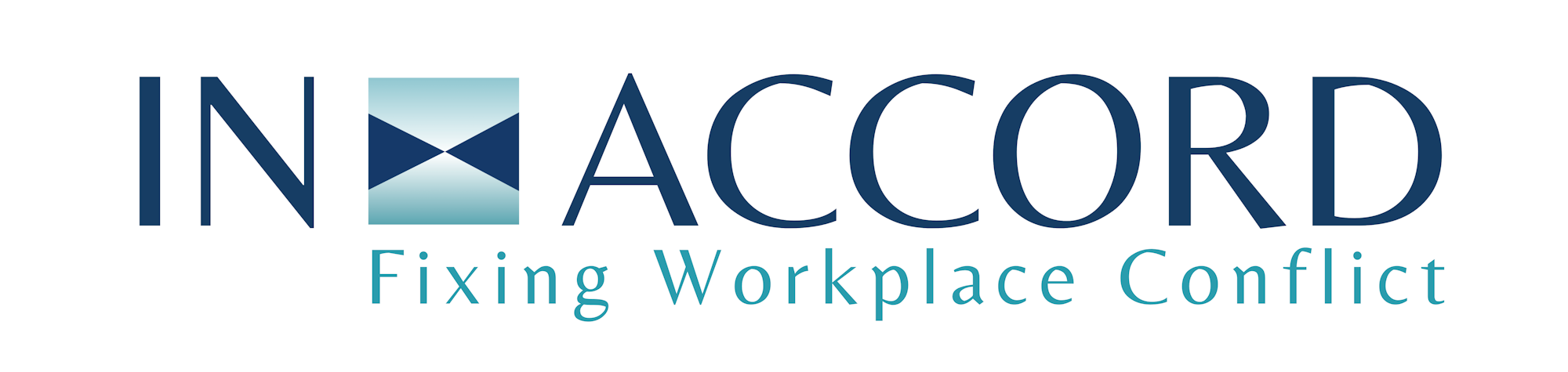 A logo with the text "IN ACCORD Fixing Workplace Conflict" and a stylized letter 'N' resembling an envelope.