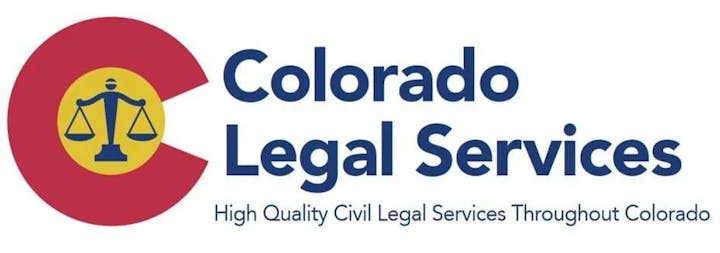 Logo of Colorado Legal Services with scales of justice, promoting high-quality civil legal services in Colorado.